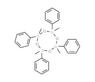 2,4,6,8-Tetramethyl-2,4,6,8-tetraphenylcyclotetrasiloxane (CAS 77-63-4) - chemical structure image