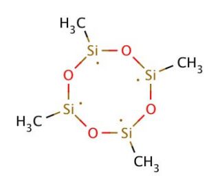 2,4,6,8-Tetramethylcyclotetrasiloxane (CAS 2370-88-9) - chemical structure image