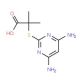 2-(4,6-Diamino-pyrimidin-2-ylsulfanyl)-2-methyl-propionic acid - chemical structure image