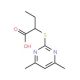 2-(4,6-Dimethyl-pyrimidin-2-ylsulfanyl)-butyric acid (CAS 433242-64-9) - chemical structure image