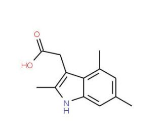 (2,4,6-Trimethyl-1H-indol-3-yl)-acetic acid - chemical structure image