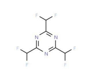 2,4,6-Tris(difluoromethyl)-1,3,5-triazine (CAS 369-22-2) - chemical structure image