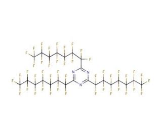 2,4,6-Tris(pentadecafluoroheptyl)-1,3,5-triazine (CAS 21674-38-4) - chemical structure image