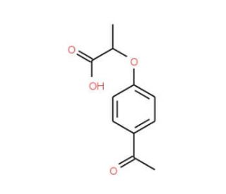2-(4-acetylphenoxy)propanoic acid (CAS 91143-71-4) - chemical structure image