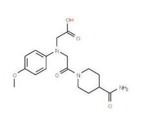 [{2-[4-(Aminocarbonyl)piperidin-1-yl]-2-oxoethyl}(4-methoxyphenyl)amino]acetic acid - chemical structure image