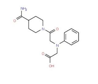 [{2-[4-(Aminocarbonyl)piperidin-1-yl]-2-oxoethyl}(phenyl)amino]acetic acid - chemical structure image