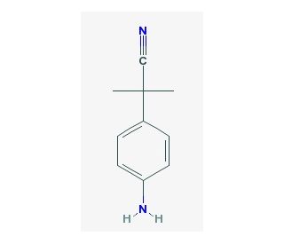 2-(4-aminophenyl)-2-methylpropanenitrile (CAS 115279-57-7) - chemical structure image