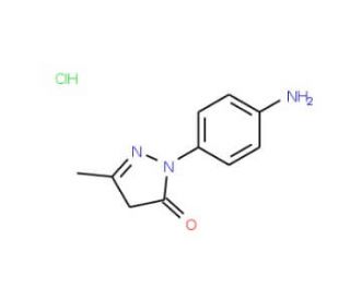 2-(4-Aminophenyl)-5-methyl-2,4-dihydro-3H-pyrazol-3-one hydrochloride - chemical structure image