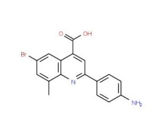 2-(4-aminophenyl)-6-bromo-8-methylquinoline-4-carboxylic acid - chemical structure image