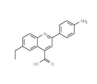 2-(4-aminophenyl)-6-ethylquinoline-4-carboxylic acid - chemical structure image