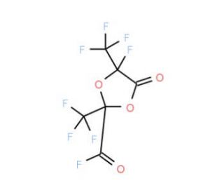 2,4-Bis(trifluoromethyl)-4-fluoro-5-oxo-1,3-dioxolane-2-carbonyl fluoride (CAS 7345-49-5) - chemical structure image