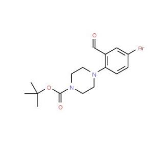 2-(4-Boc-piperazino-1-yl)-5-bromobenzaldehyde (CAS 628326-05-6) - chemical structure image