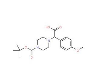 2-(4-Boc-piperazino)-2-(4-methoxyphenyl)acetic acid (CAS 868260-17-7) - chemical structure image