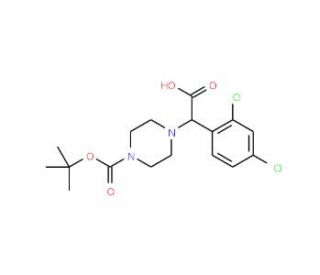 2-(4-Boc-piperazinyl)-2-(2,4-dichlorophenyl)acetic acid (CAS 885274-57-7) - chemical structure image