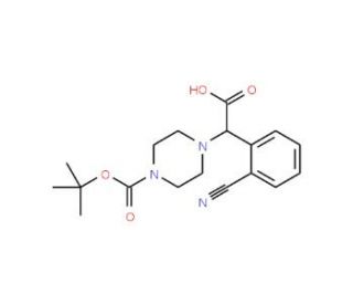 2-(4-Boc-piperazinyl)-2-(2-cyanophenyl)acetic acid (CAS 885274-31-7) - chemical structure image