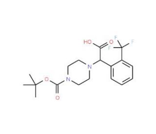2-(4-Boc-piperazinyl)-2-(2-trifluoromethylphenyl)acetic acid (CAS 885274-23-7) - chemical structure image