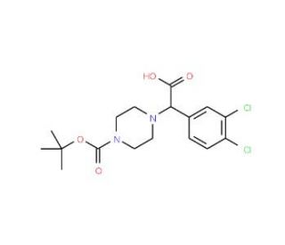 2-(4-Boc-piperazinyl)-2-(3,4-dichlorophenyl)acetic acid (CAS 885274-60-2) - chemical structure image