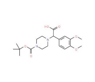 2-(4-Boc-piperazinyl)-2-(3,4-dimethoxyphenyl)acetic acid (CAS 885274-66-8) - chemical structure image