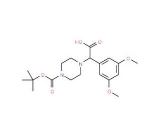 2-(4-Boc-piperazinyl)-2-(3,5-dimethoxyphenyl)acetic acid (CAS 885274-69-1) - chemical structure image