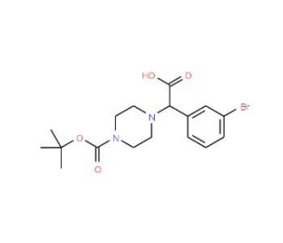 2-(4-Boc-piperazinyl)-2-(3-bromophenyl)acetic acid (CAS 885273-07-4) - chemical structure image