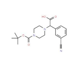 2-(4-Boc-piperazinyl)-2-(3-cyanophenyl)acetic acid (CAS 885274-33-9) - chemical structure image