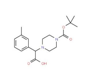 2-(4-Boc-piperazinyl)-2-(3-methylphenyl)acetic acid (CAS 885274-08-8) - chemical structure image