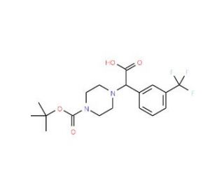2-(4-Boc-piperazinyl)-2-(3-trifluoromethylphenyl)acetic acid (CAS 885274-26-0) - chemical structure image