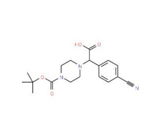 2-(4-Boc-piperazinyl)-2-(4-cyanophenyl)acetic acid (CAS 885274-36-2) - chemical structure image