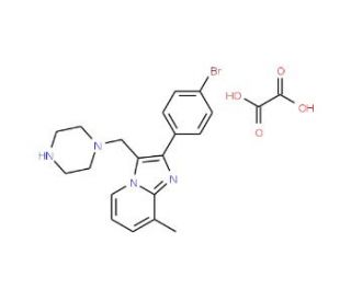 2-(4-Bromo-phenyl)-8-methyl-3-piperazin-1-ylmethyl-imidazo[1,2-a]pyridine oxalic acid salt - chemical structure image