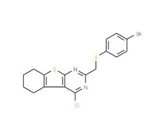 2-(4-Bromo-phenylsulfanylmethyl)-4-chloro-5,6,7,8-tetrahydro-benzo[4,5]thieno[2,3-d]pyrimidine - chemical structure image