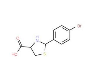 2-(4-Bromophenyl)-1,3-thiazolane-4-carboxylic acid (CAS 69570-83-8) - chemical structure image