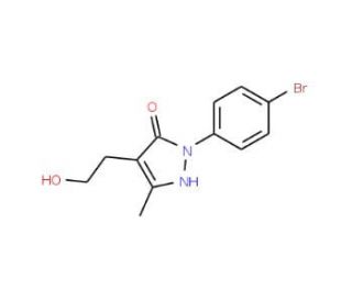 2-(4-Bromophenyl)-4-(2-hydroxyethyl)-5-methyl-1,2-dihydro-3H-pyrazol-3-one - chemical structure image
