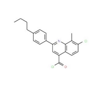 2-(4-butylphenyl)-7-chloro-8-methylquinoline-4-carbonyl chloride - chemical structure image