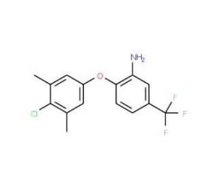2-(4-Chloro-3,5-dimethylphenoxy)-5-(trifluoromethyl)aniline (CAS 175134-99-3) - chemical structure image