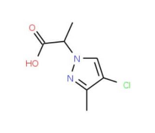 2-(4-Chloro-3-methyl-1H-pyrazol-1-yl)-propanoic acid - chemical structure image