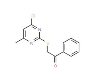 2-(4-Chloro-6-methyl-pyrimidin-2-ylsulfanyl)-1-phenyl-ethanone - chemical structure image
