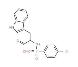 2-(4-Chloro-benzenesulfonylamino)-3-(1H-indol-3-yl)-propionic acid - chemical structure image