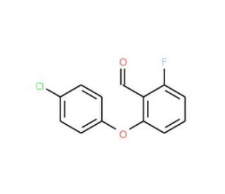 2-(4-Chlorophenoxy)-6-fluorobenzaldehyde (CAS 902836-82-2) - chemical structure image