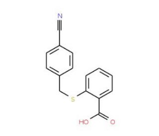 2-(4-Cyano-benzylsulfanyl)-benzoic acid (CAS 100961-52-2) - chemical structure image