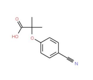 2-(4-Cyanophenoxy)-2-methylpropanoic acid (CAS 79925-16-9) - chemical structure image