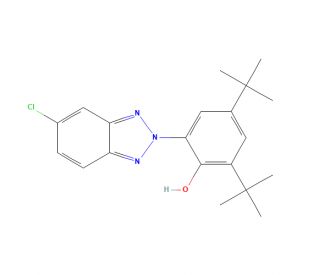 2,4-Di-tert-butyl-6-(5-chloro-2H-benzotriazol-2-yl)phenol (CAS 3864-99-1) - chemical structure image
