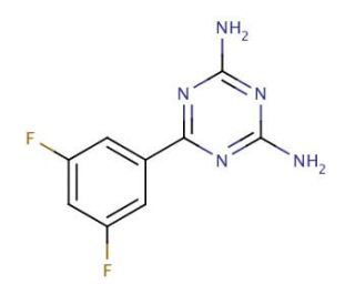 2,4-Diamino-6-(3,5-difluorophenyl)-1,3,5-triazine (CAS 870704-12-4) - chemical structure image
