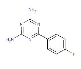 2,4-Diamino-6-(4-fluorophenyl)-1,3,5-triazine (CAS 30530-44-0) - chemical structure image