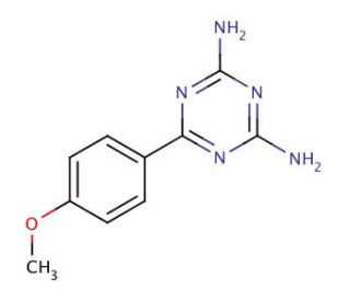 2,4-Diamino-6-(4-methoxyphenyl)-1,3,5-triazine (CAS 30354-91-7) - chemical structure image