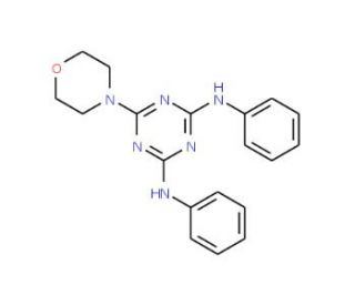 2,4-Dianilino-6-(4-morpholinyl)-1,3,5-triazine (CAS 43167-79-9) - chemical structure image