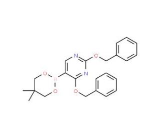 2,4-Dibenzyloxypyrimidine-5-boronic acid neopentyl glycol ester (CAS 1072944-91-2) - chemical structure image