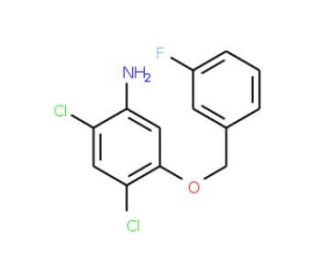 2,4-Dichloro-5-[(3-fluorobenzyl)oxy]aniline - chemical structure image