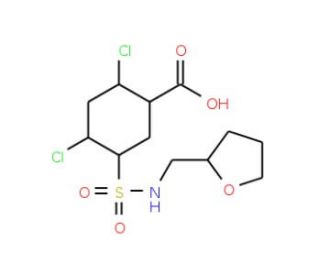 2,4-Dichloro-5-[(furan-2-ylmethyl)-sulfamoyl]-benzoic acid - chemical structure image