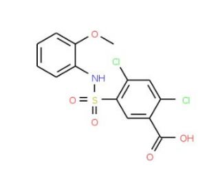 2,4-Dichloro-5-(2-methoxy-phenylsulfamoyl)-benzoic acid - chemical structure image