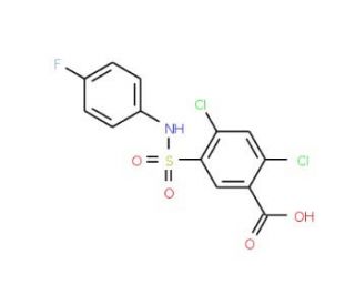 2,4-Dichloro-5-(4-fluoro-phenylsulfamoyl)-benzoic acid - chemical structure image